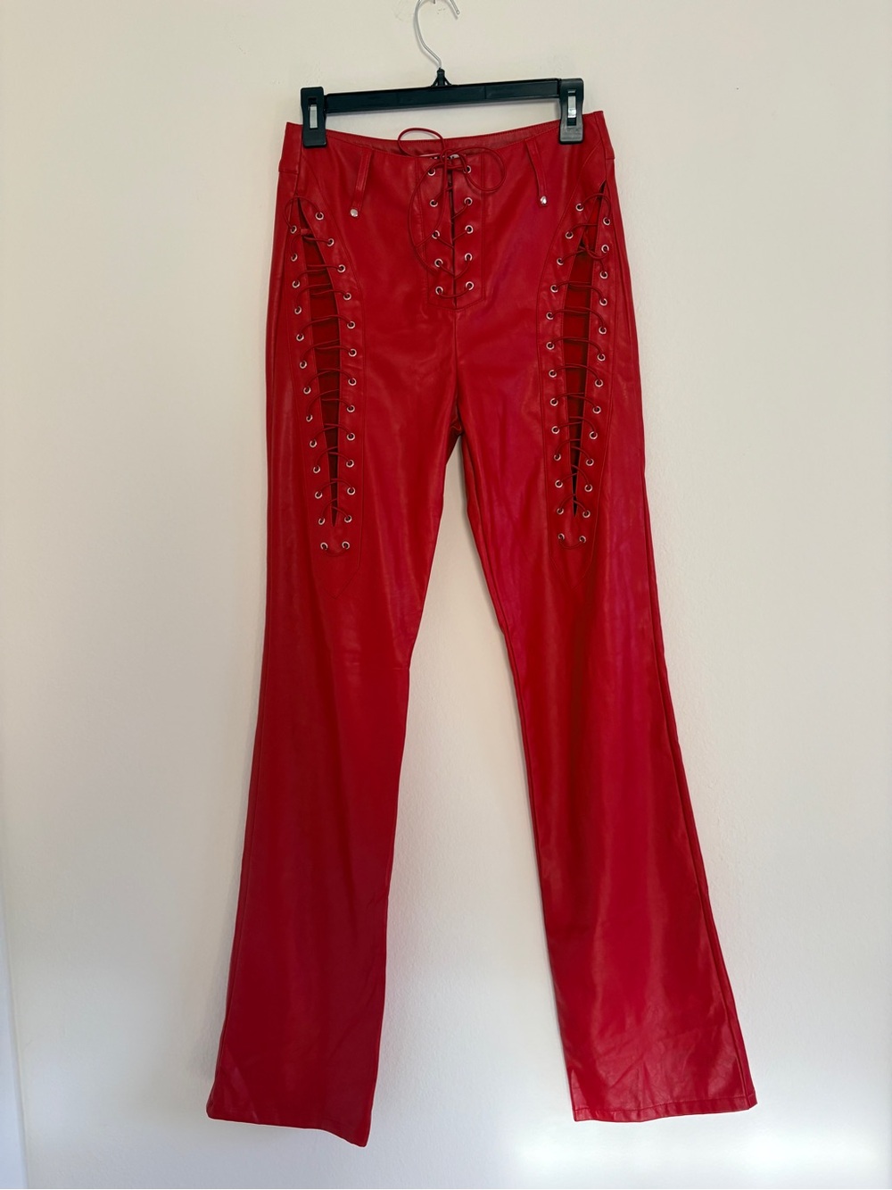 I.AM.GIA Red Faux Leather Straight-Leg Xenia Pants - Picture 4 of 10